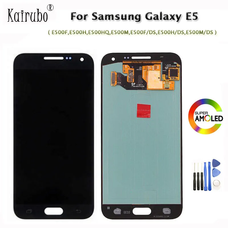 5.0&quot AMOLED For Samsung Galaxy E5 E500 E500F E500H E500M Full LCD Display Panel Touch Screen Digitizer SM-E500M E500YZ OLED | Мобильные