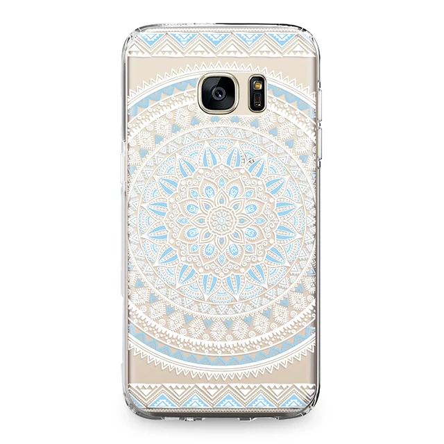 Прозрачный цветок Мандала силиконовый чехол для samsung Galaxy S4 S5 S6 S7 край S8 S9 S10 плюс S10e Note 4 5 8 9 ТПУ чехол для телефона
