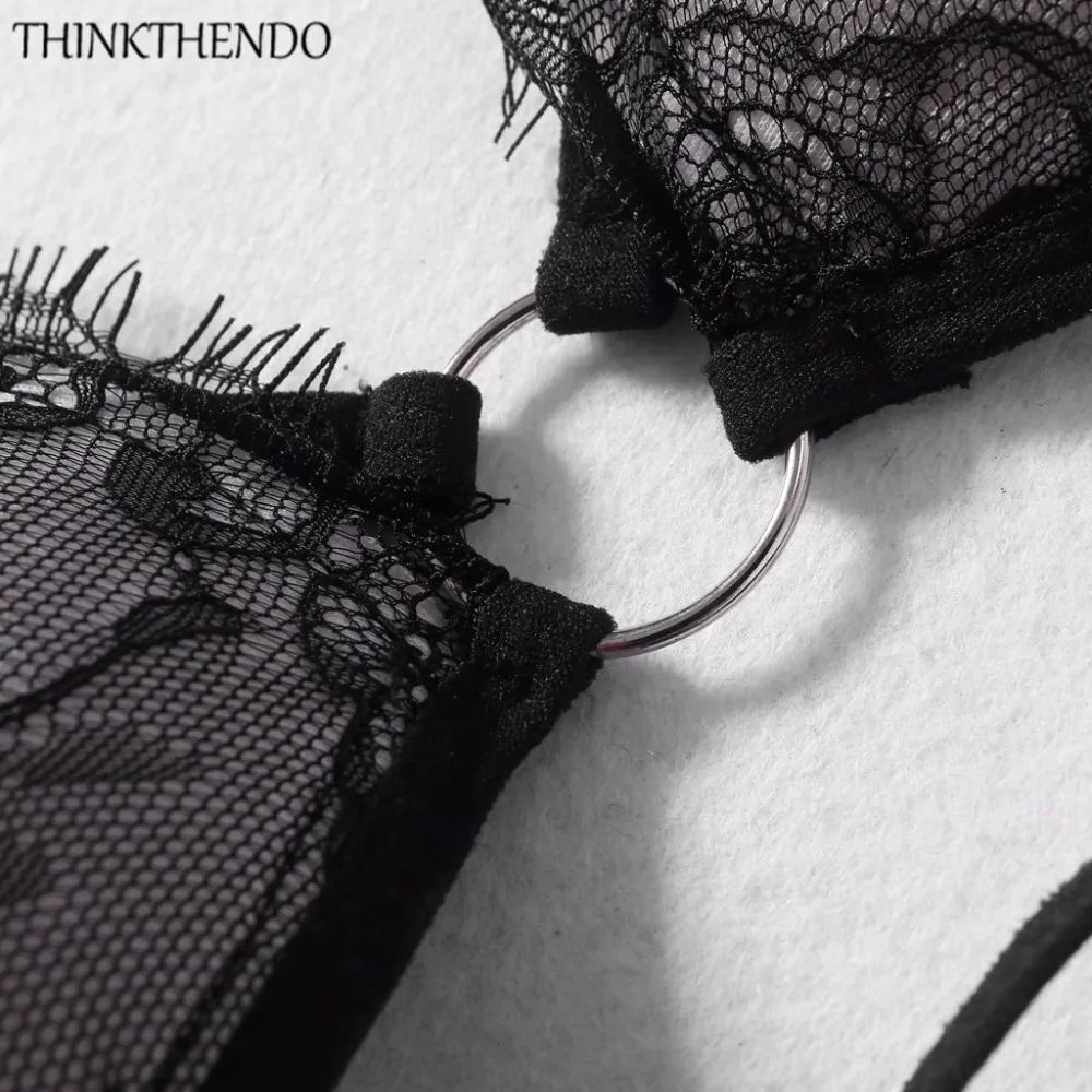 THINKTHENDO Новый сексуальный женский бандаж бандо кружевной комплект с вязаным