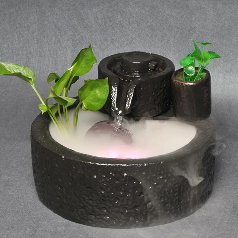 110V/220V винтажный черный Zen керамический фонтан для воды дома гостиной рабочего