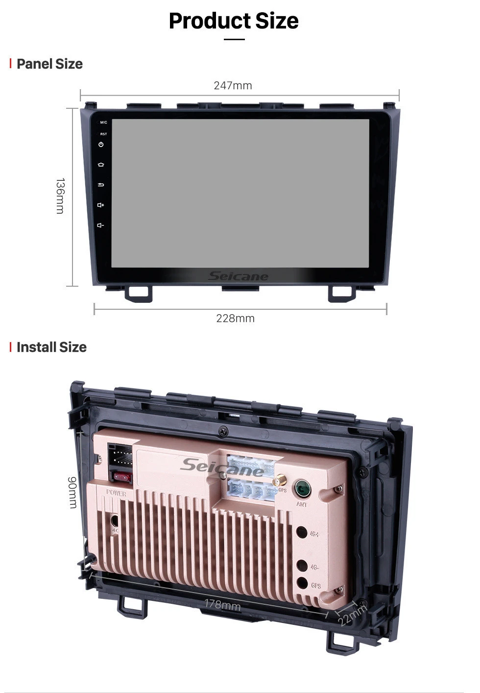 Seicane Android 8,1 2Din автомобиль радио gps навигации для Honda CRV 2006 2007 2008 2009 2010 2011 мультимедийный плеер головное устройство