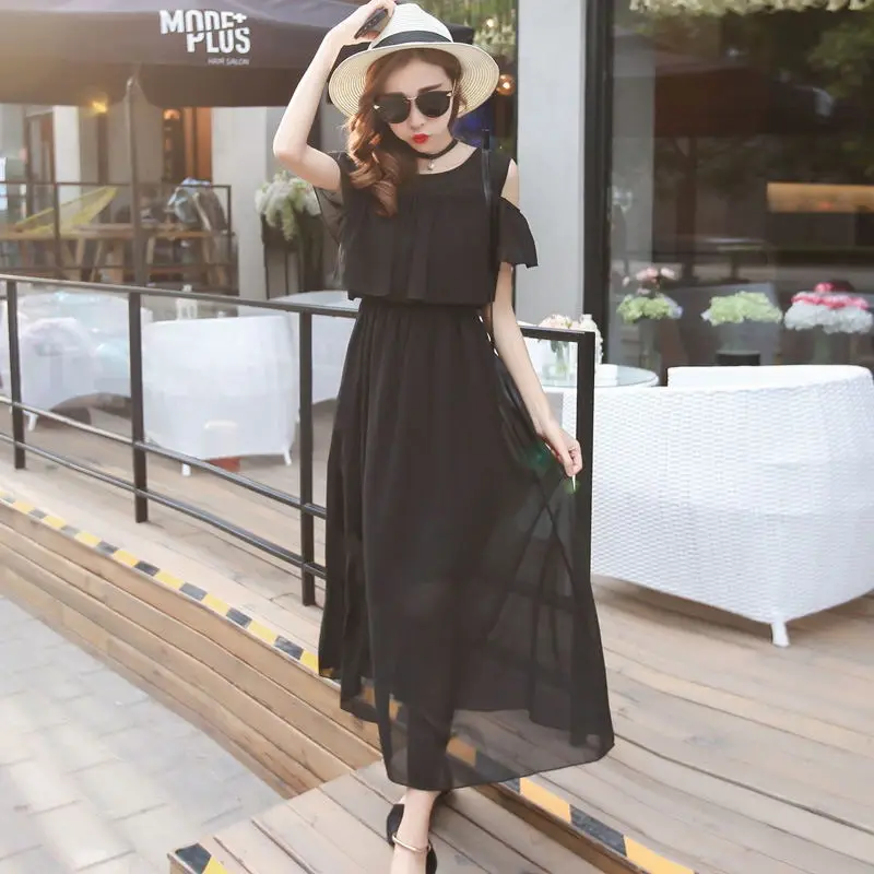 2017 Повседневная Летние Платья Женщин Бабочка Рукав С Плеча Плюс Размер Свободные