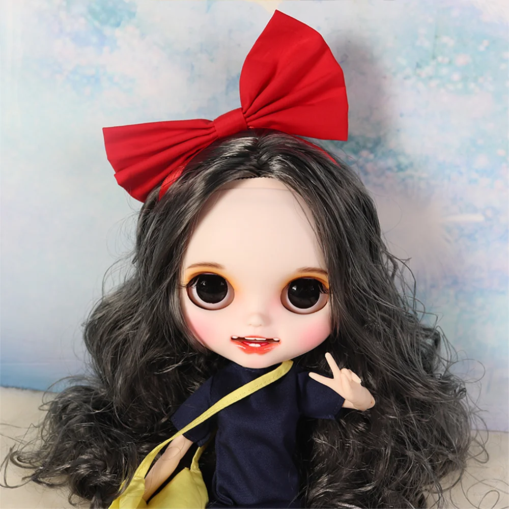 Аксессуары для куклы ICY blyth, зубчатая матовая Лицевая панель, белая кожа, ручная роспись, лицо с губами, брови, задняя пластина, винт