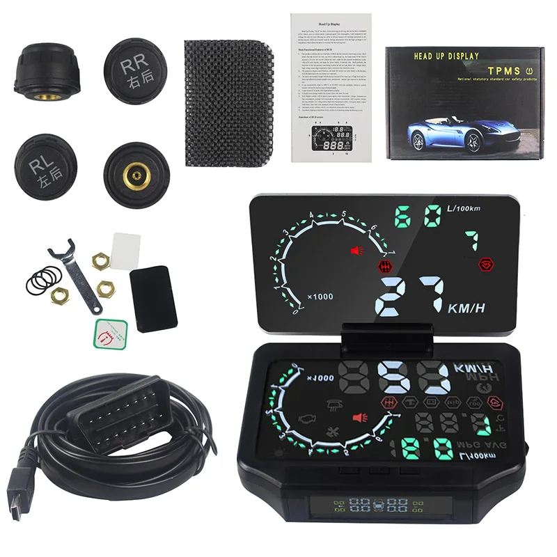 TPMS Bluetooth 4,0 Экономия Топлива 4 внутренний/внешний датчик hud Автомобильный дисплей контроль давления в шинах TPMS Bluetooth WRTRST50 TPMS