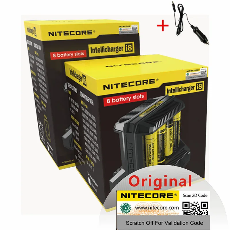 Интеллектуальное зарядное устройство Nitecore i8 8 слотов выход 4A интеллектуальная