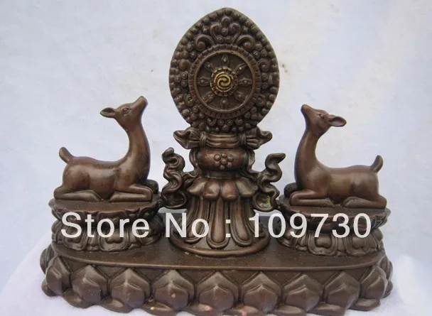 Штрафа 00247 10 &quot китайский тибетский буддизм благоприятный символ бронза 2 олень