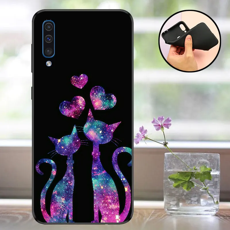 XYM Чехол для samsung Galaxy A50 Чехол черный чехол для телефона для samsung A50 чехол Капа кремния СПС samsung 50 A505f матовый чехол - Цвет: XYM