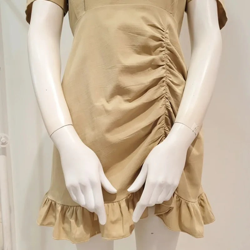 2020 летнее Новое милое женское платье с круглым вырезом и короткими рукавами