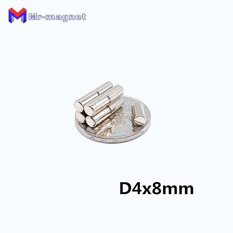

50pcs top quality 4x8 4*8 mm Super Strong Round Magnets D4x8 Rare Earth Neodymium Magnet 4x8, 4mm x 8mm permanent magnet 4*8