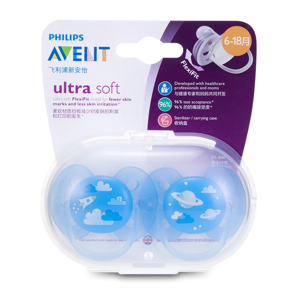 Philips Avent, 2 шт., Детская соска, BPA бесплатно, форма дуги с ручкой, Детская соска, Ортодонтическая Соска для детей 6-18 месяцев