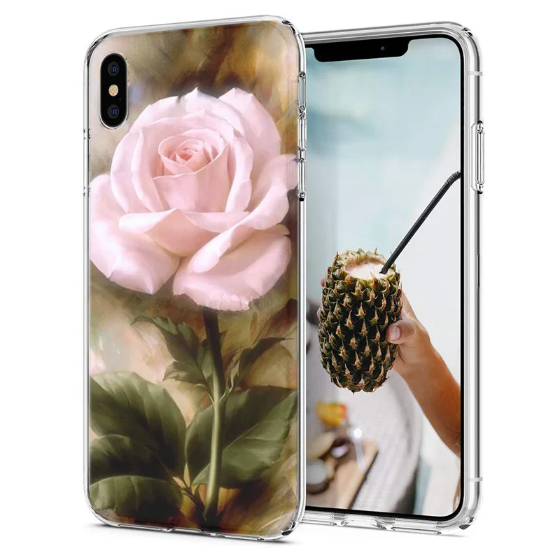 Для iPhone X XS XR корпус Обложки Мода цветок кактуса ТПУ Мягкая силиконовая задняя