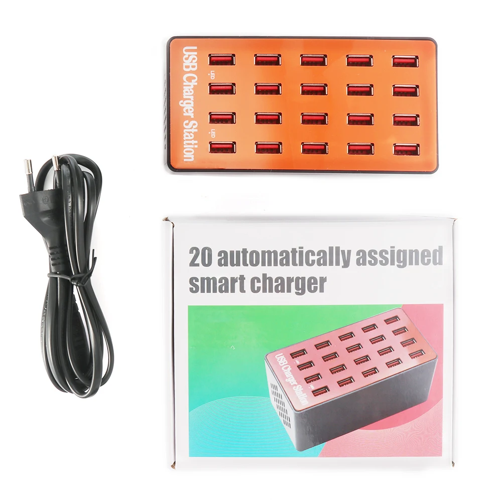 

quicky charge 3.0 USB Phone Charger 20 Ports USB Hub Station Power Adapter Universal for iPhone7 8 8 Plus X for Ipad Adapter