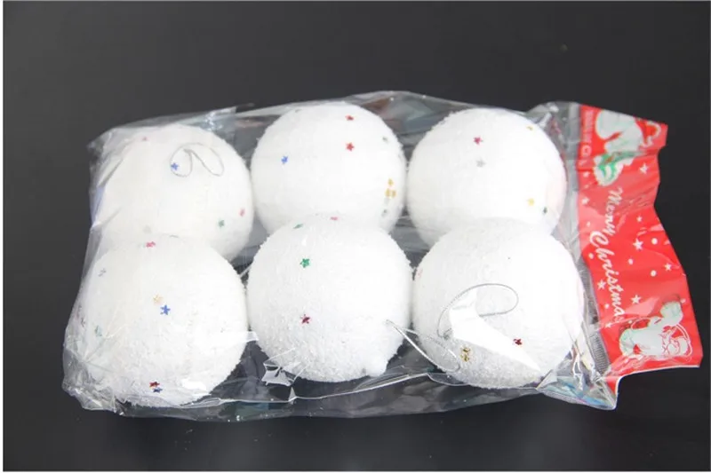6 шт. диаметр 4 см Белый Рождественский Снежный шар для вечевечерние стандартные