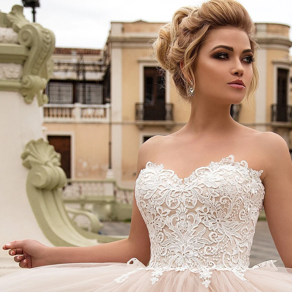 ADLN элегантные свадебные платья цвета шампанского abito da Bride корсет с сердечком