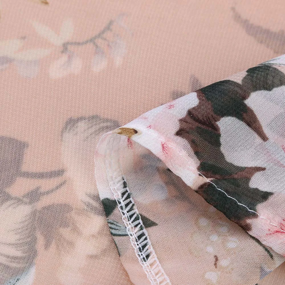 Бесплатная Страусиная женская шифоновая Цветочная печать без рукавов с открытой