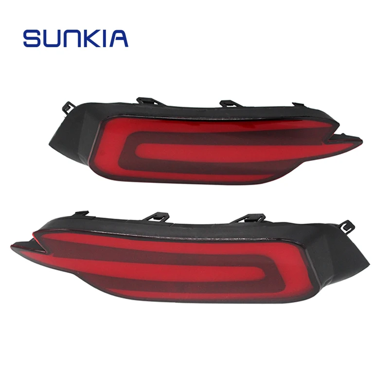 

2 шт./пара SUNKIA 12 В LED дальнего света светильник автомобильный Стайлинг для Honda Civic 10th 2016 2017 светодиодный задний бампер задние тормозные огни светильник s задний противотуманный светильник