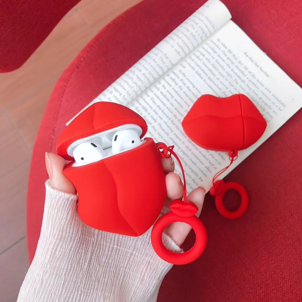Модный чехол для наушников с изображением сексуальных губ AirPods аксессуары Bluetooth