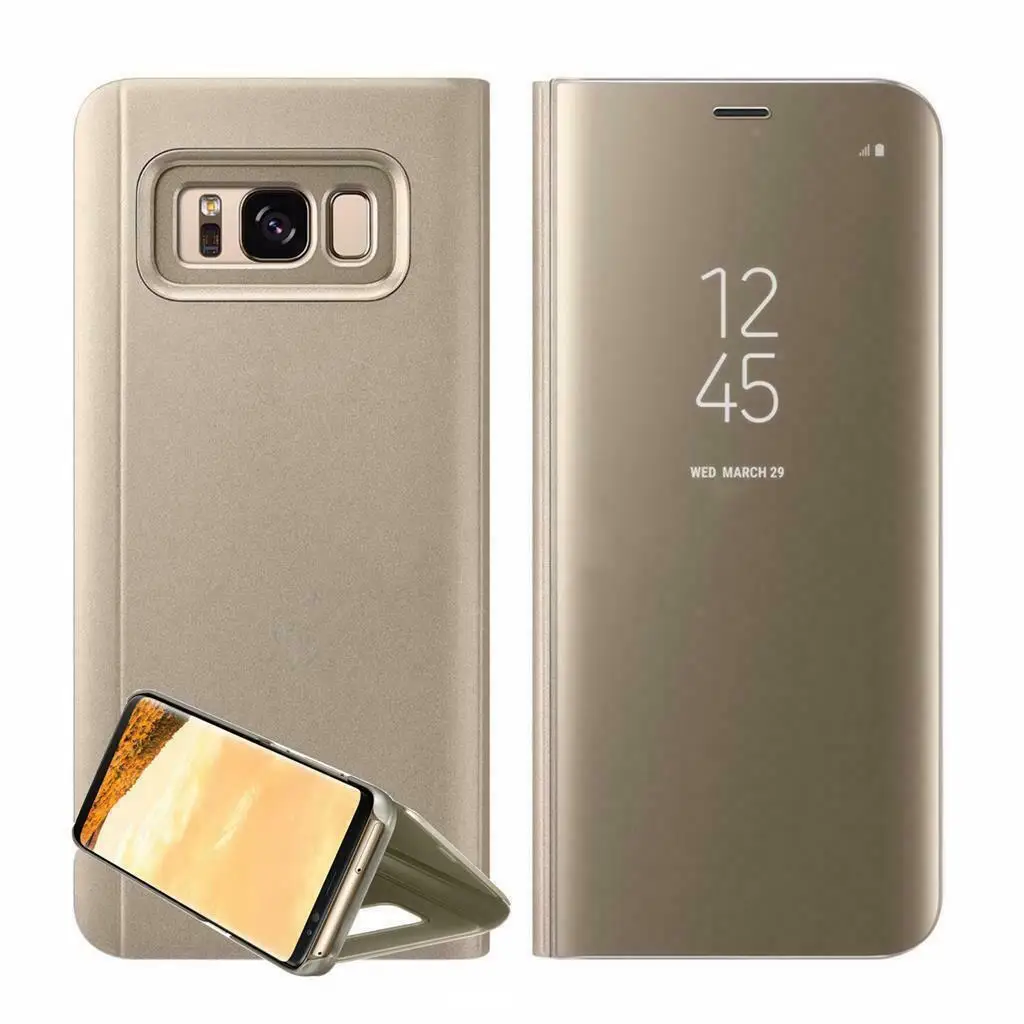Зеркальный чехол для samsung Galaxy J4 J6 плюс умный кожаный флип-чехол с подставкой для A6 A8 плюс A750 A20 A30 A40 A50 A60 A70