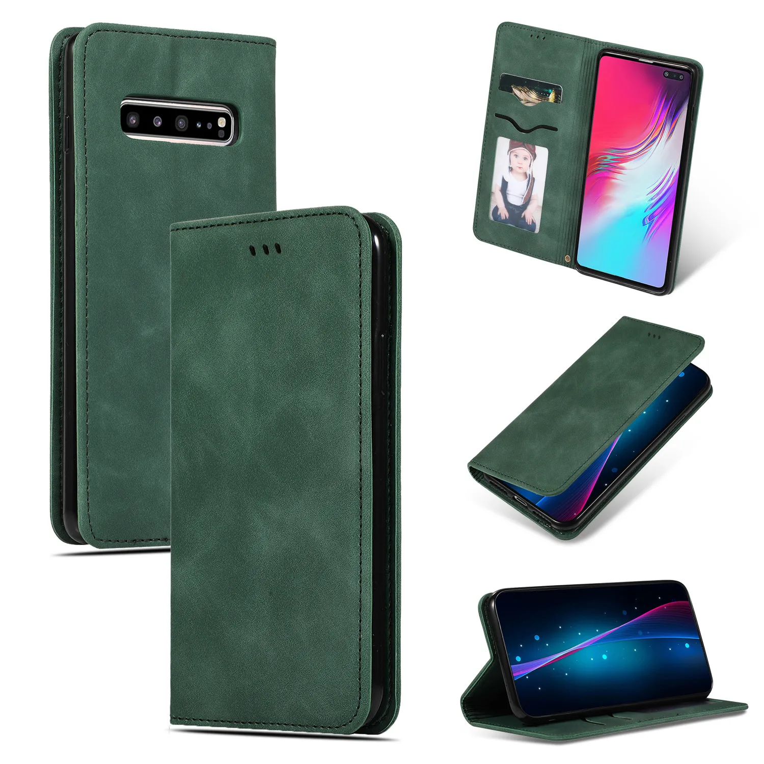Кожаный чехол для samsung Galaxy S10 S9 S8 Plus Note 10 9 8 J4 J6 плюс A7 A8 A9 A10 A20 A30 A40 A50 A70 A20E чехол с откидной крышкой на магните