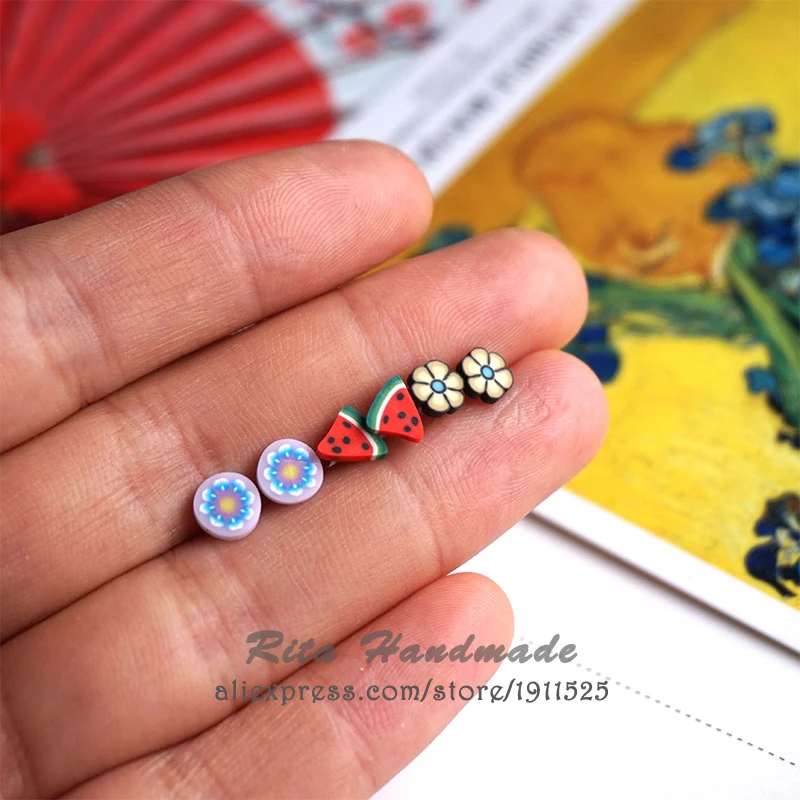 Милые детские украшения серьги-гвоздики в виде арбуза для женщин и девушек милые