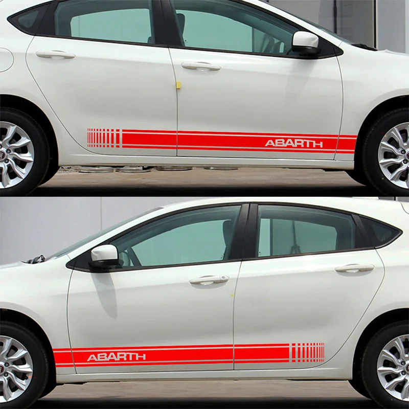 

1 Pair Customizable ABARTH Door Stickers Decal Car-Styling For fiat 500 grande punto bravo doblo panda ducato car accessories
