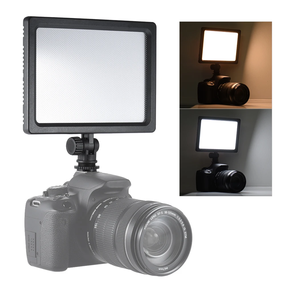 Andoer CM-180D 12W Диммируемый двухцветный 3200K - 5600K светодиодный светильник с ЖК-дисплеем