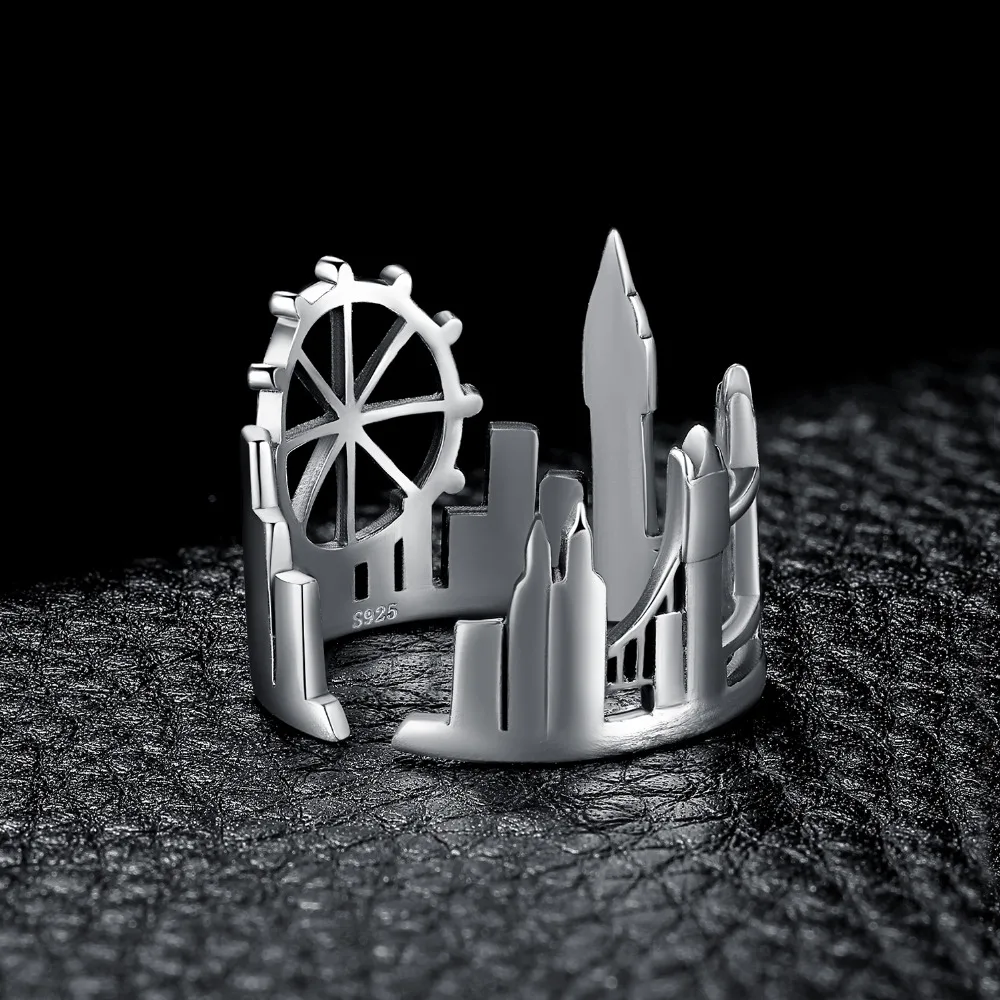 JewelryPalace Twin Towers Rings 925 Sterling Silver for Women Open Stackable Ring Band Jewelry Fine | Украшения и аксессуары