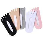 5 пар летние тонкие однотонные силиконовые дезодорирующие носки-лодочки с пятью пальцами для летнего платья крутые Чулочные изделия для девочек