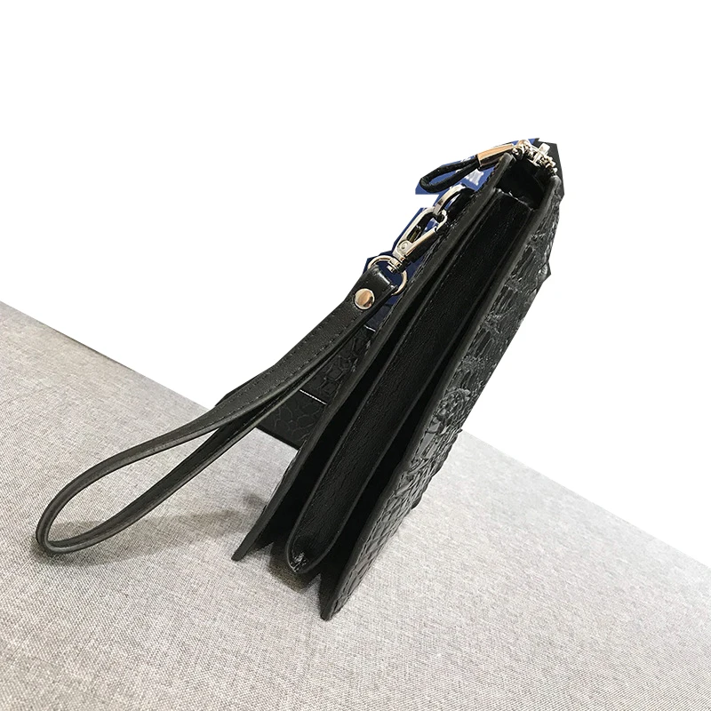 Мужская сумка клатч из искусственной кожи с узором под крокодила на молнии для ipad