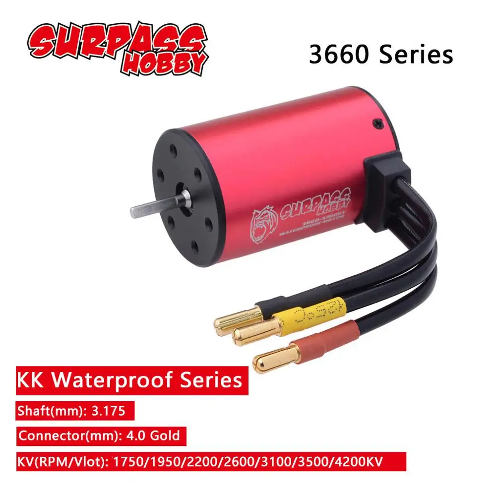 Водонепроницаемый бесщеточный двигатель SURPASS HOBBY, 3660, 3,175 мм, КВ, кв