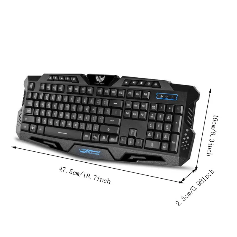 2018 Adjustable LED 3 Color Backlight Illuminated USB Wired Pro Gaming Keyboard For Desktop Notebook Computers New key panel | Компьютеры