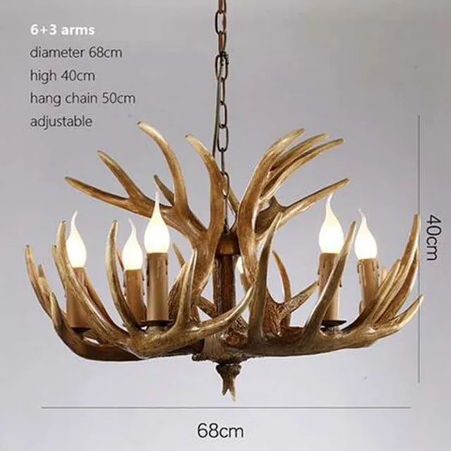 Brown 6x3 arms Американский кантри рога подвесные светильники Гостиная Ресторан Бар Средиземноморский рога промышленный светильник Лофт смола олень Рог Hanglamp - Цвет корпуса: Brown 6x3 arms