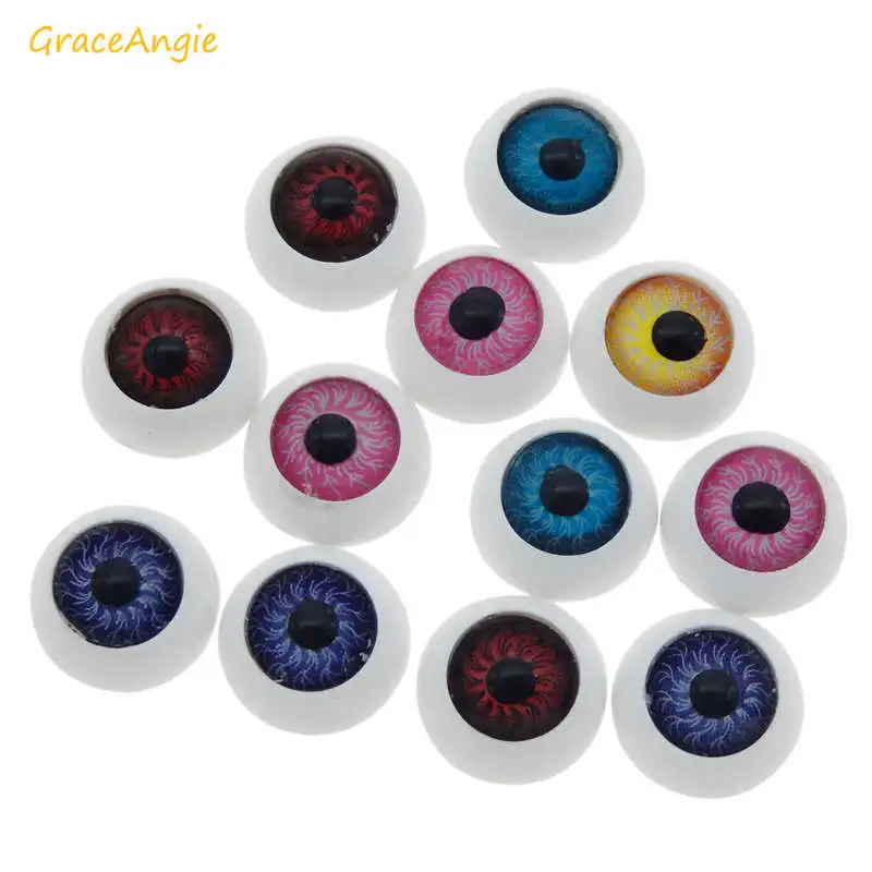 GraceAngie 10 шт. круглые полые защитные пластиковые глаза красочные глазные яблоки
