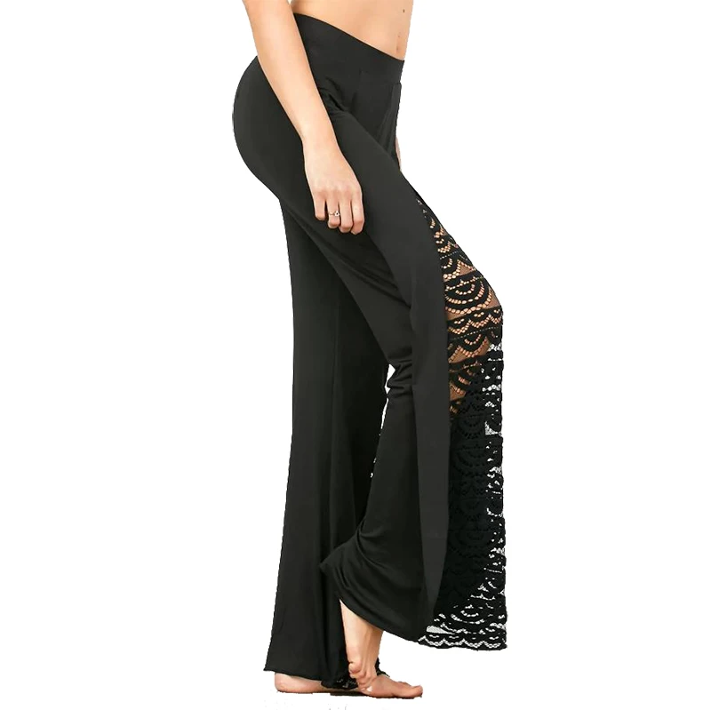 Плюс Размеры Для женщин Штаны с высокой посадкой женщина Ультра широкие брюки