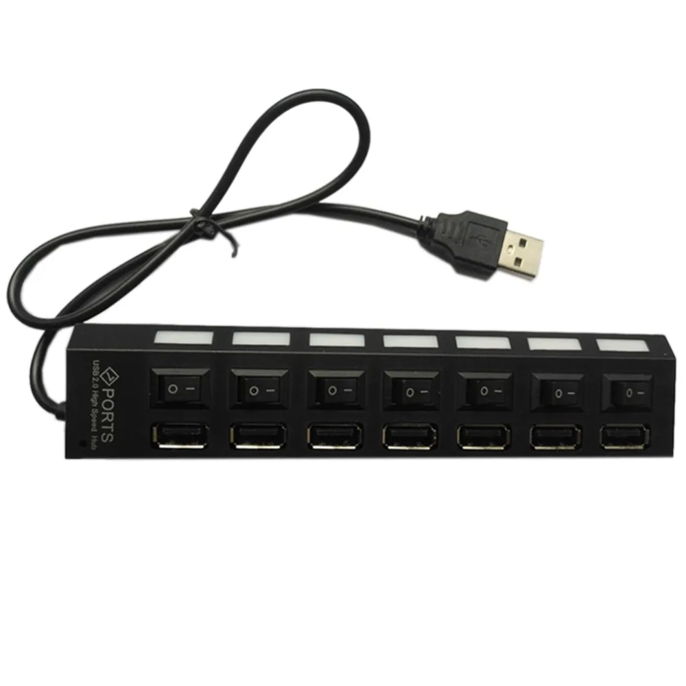 Мульти usb-хаб 2,0/3,0 мини-концентратор USB разветвитель 7 usb портов с переключателем ВКЛ./ВЫКЛ. Концентратор Поддержка питания высокоскоростной ПК Компьютерные аксессуары