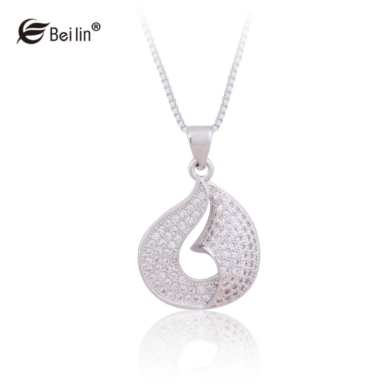 БЕЙЛИН Мода Кубического Циркония Ожерелья &amp Подвески Золото Серебро Тон Box Цепи