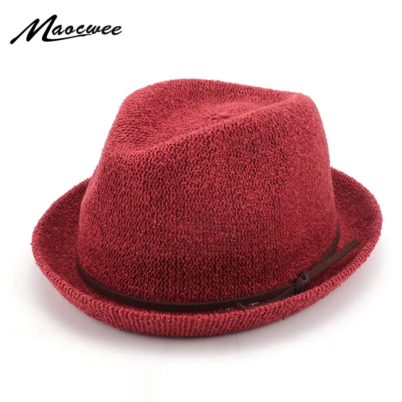 

Vintage Boys Girls Child Rolled Brim Trilby Fedora Hat Pinch Crown Jazz Cap Fedora Hats Jazz Cool Toddler Spring and Summer Cap
