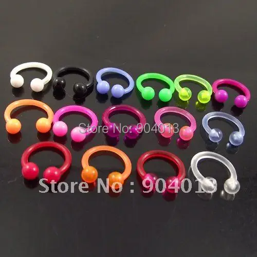 10 шт. Бесплатная доставка разноцветное мягкое кольцо для губ носа гибкая круглая