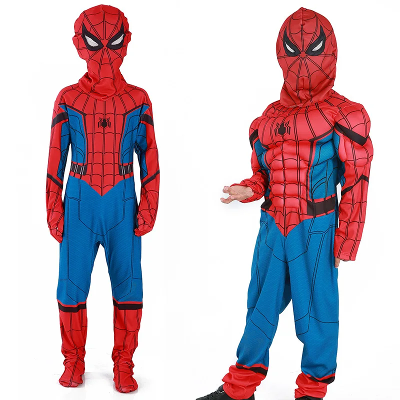 Человек паук косплей костюм для детей 3D принт спандекс Spidey боди мальчиков