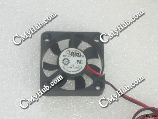 Подлинный для T &amp 4010L12F ND6 DC12V 0.14A 2-контактный 2-проводной 4010 40x40x10 мм вентилятор