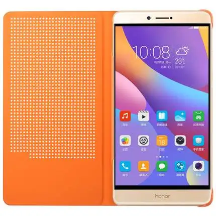 100% Оригинальный официальный цветной смарт флип чехол с окошком для Huawei Honor Note 8 (6 6