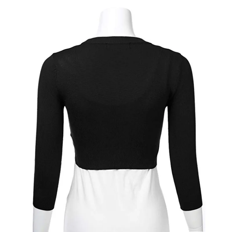 Женский кардиган с длинными рукавами Повседневная укороченная куртка