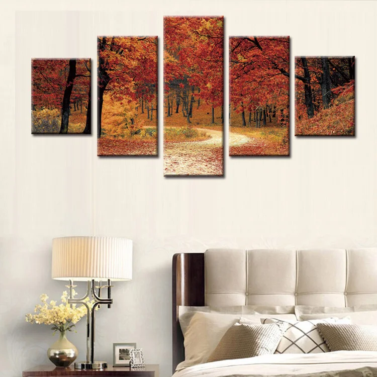 5 панельные идиллические траектории украшение на стену живопись маслом холсте