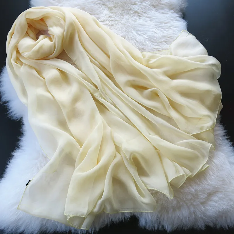 Beige Китайские красные длинные шарфы, дамские осенне-зимние длинные дизайнерские накидки, Новое поступление, шелковая шаль шарф, утолщенные шифоновые ультрадлинные шарфы - Цвет: Beige