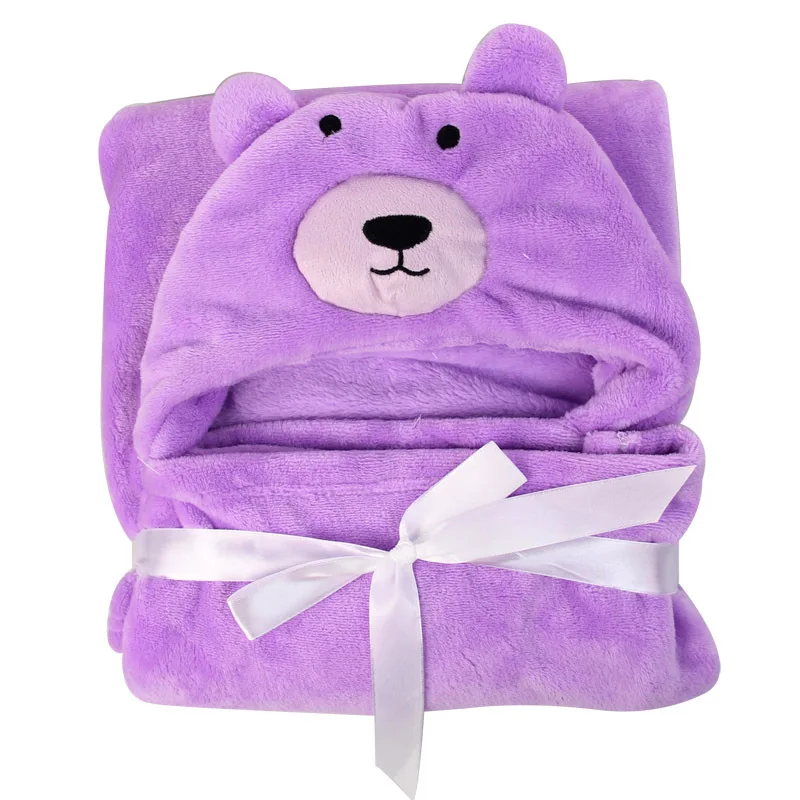 Мягкие детское одеяло держать фланель конверт для новорожденных 3D с капюшоном