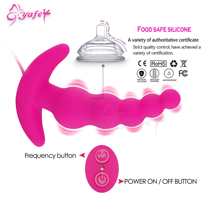 Силиконовая Анальная пробка с дистанционным управлением вибратор для мужчин
