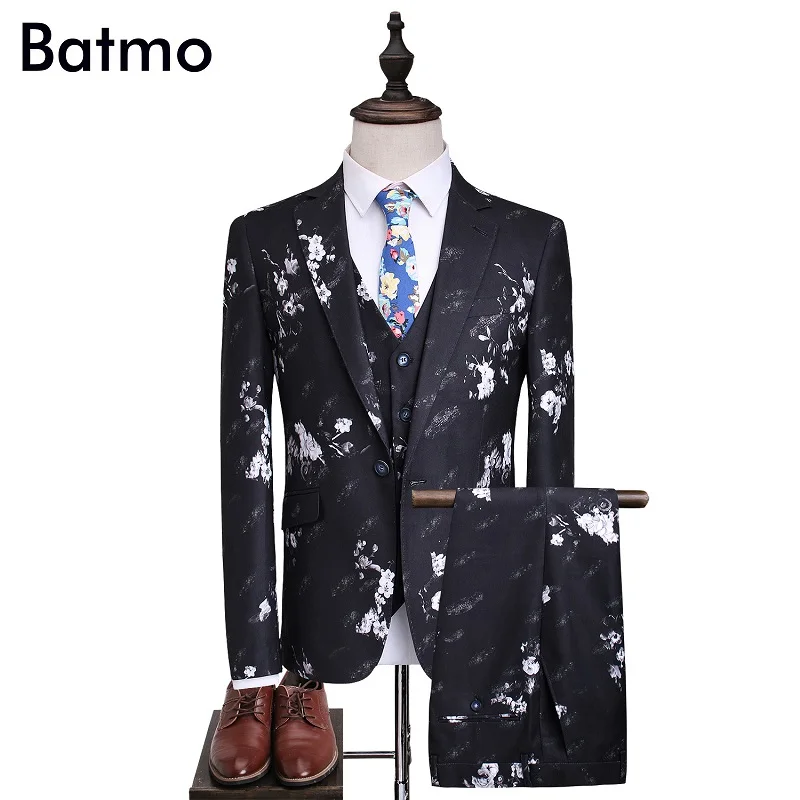 Batmo 2017 новое поступление высококачественный модный мужской костюм с принтом