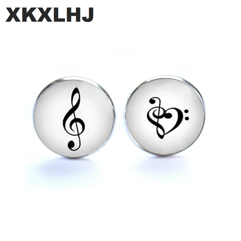XKXLHJ новые модные запонки с надписью Love of Music музыкальная гармония стеклянный