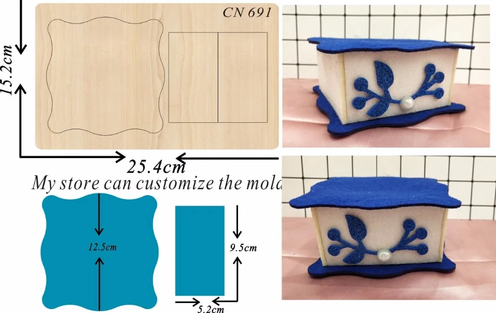 

Handmade box wood moulds die cutting accessories wooden die Regola Acciaio Die Misura