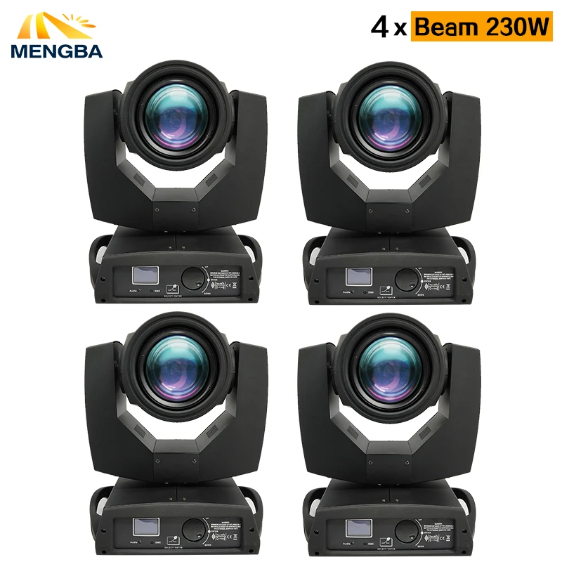 MengBa сенсорный экран 4 шт./лот 230 Вт 7R луч света DMX512 Поворотная голова светового оборудования 17gobos+ 14 чипы сценический свет профессиональный для ди-Джея свет/бар/вечерние